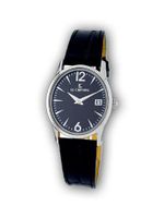 Le Chateau 2672L_BLK Index Markings Dial with Date and Leather Band
