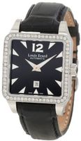 Louis Erard 20700SE02.BAV11 "Emotion" Stainless Steel, Black Leather, and Diamond Square Automatic