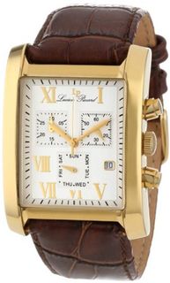 Lucien Piccard 98041-YG-02S Classico Chronograph Silver Dial Brown Leather