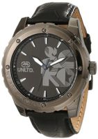 Marc Ecko E12551G1 "The Riff" Gunmetal Stainless Steel and Black Leather