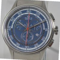 Marvin Chronograph ETA G15 Blue Dial Swiss Made Stainless Steel