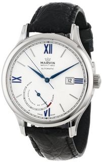 Marvin M116.13.22.74 Malton 160 Round Automatic Stainless Steel Black Crocodile Strap and 42-Hour Power Reserve Indicator