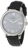 Marvin M117.13.32.74 "Malton 160" Stainless Steel Automatic with Black Leather Strap