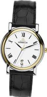 Michel Herbelin Quartz with White Dial Analogue Display and Black Leather Strap 12243/T01