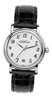 Michel Herbelin Quartz with White Dial Analogue Display and Black Leather Strap 12432/28