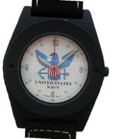 'U.S. Navy" Black Metal Sport With Compass On Strap by Military Time