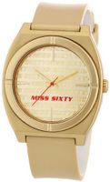 Miss Sixty Ladies Stu007 In Collection Vintage, 3 H and S, Champagne Dial and Gold Strap