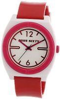 Miss Sixty Ladies Stu011 In Collection Vintage, 3 H and S, White Dial and Red Strap