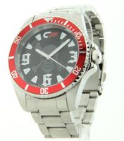 Cage Fighter Silver Stainless Steel Red Rotating Bezel Cf332015ssrd