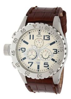 Momentus Brown Leather Band Plated Bezel Chronograph TM246S-08BS
