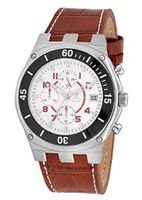 Momentus Brown Leather Band & White Dial Chronograph FD232S-02BS