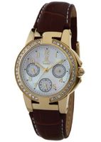 Momentus Brown Leather Band with SWAROVSKI Crystals TC107G-09KD