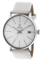 Momentus White Leather Band & Stain White Dial Date FD235S-01BS