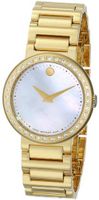 Movado 0606422 Concerto Gold-Plated Stainless-Steel White Mother-Of-Pearl Round Dial