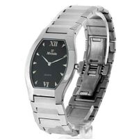 WOMENS NIVADA SUPER SLIM SWISS WATCH SILVER STAINLESS STEEL BLACK DIAL HIGH QUALITY WATER RESISTANT