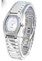 WOMENS NIVADA SUPER SLIM SWISS WATCH SILVER STAINLESS STEEL WHITE DIAMOND DIAL WATER RESISTANT