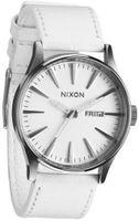 uNIXON Nixon Sentry Leather Silver White Dial Stainless Steel Unisex A105391 
