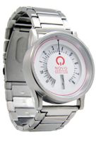 Novo the STREET Silver and White Big Face White Dial Steel Strap and Case