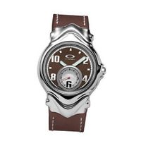 Oakley Jury II Polished Stainless Steel Case Brown Dial Brown Leather Strap 10-297