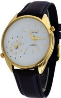uOMAX Omax #S002G321 Leather Band Gold Tone White Dial Dual Time Zone 