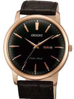 Orient Capital Quartz Rose Goldtone Dress with Day and Date UG1R004B