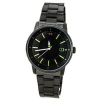 Orient ER02005B Disk Automatic Unique Rotating Disk Hour Hand Green Accents Black Dial