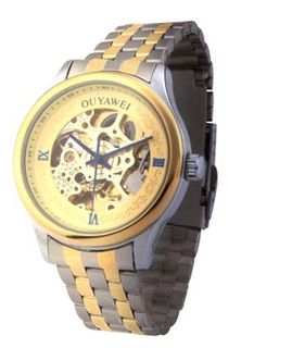 Ouyawei Luxury Stainless Steal Gold Dial Mechanical es