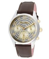 Beverly Silver Glitter Dial Shiny Dark Brown Genuine Calf Leather