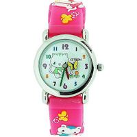 Citron Girls Kitty with Flowers Pink Silicone Strap KID44