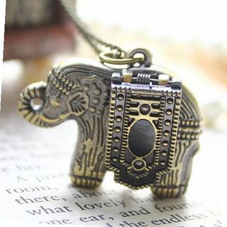 uProsperous Antique Elephant Pendant Necklace Pocket 