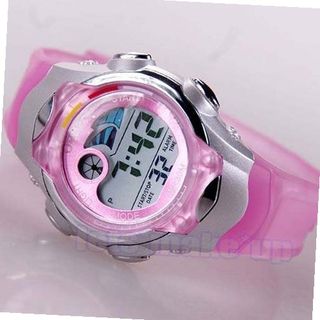 uProsperous NEW OHSEN Digital Date Alarm Stop Sport Girls Quartz Wrist Water Resistant - Pink 