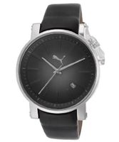 Black and Gray Dial Black Leatherette