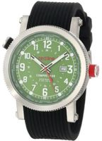 red line 18003-08WH Compressor Green Dial World Time Black Silicone