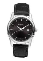 Rodania Swiss Celso Quartz with Black Dial Analogue Display and Black Leather Strap RS2507326
