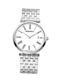 Rodania Swiss Elios Quartz with White Dial Analogue Display and Silver Stainless Steel Bracelet RS2505642