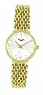 Rotary Quartz with White Dial Analogue Display and Gold Stainless Steel Bracelet LB00900/01