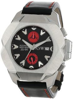 RSW 4450.MS.V14.14.00 Nazca G Stainless-Steel Red Automatic Chronograph Leather Date