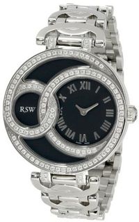 RSW 6025.BS.S0.12.F1 Wonderland Round Stainless-Steel Diamond Black Dial Bracelet