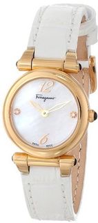 Salvatore Ferragamo F79SBQ5091I SB01 Poema Gold Ion-Plated Stainless Steel Mother-Of-Pearl