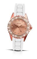 Sekonda Ladies Quartz with Rose Gold Dial Analogue Display and White Silicone Strap 4653.27