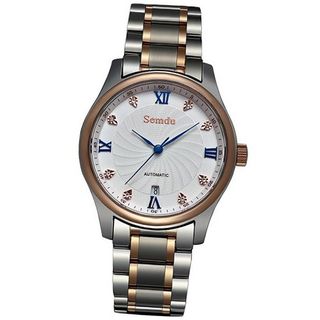 Semdu SD7006G Gold Plating and Stainless Steel Two-Tone White Dial