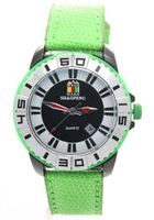 SHAO PENG Green Genuine Leather Strap Stainless Steel Date Analogue Quartz es