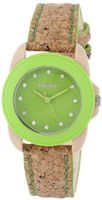 Sprout ST/1057GNCK Swarovski Crystal Accented Green Dial Natural Cork Strap