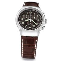 S YOS413 Quartz Stainless Steel Leather Bands Brown Dial Chronograph Luminous