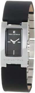 Ted Lapidus D0455RNIN Charcoal Dial Silver Tone Base Metal and Black Leather