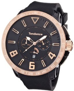 Tendence Gulliver Sport Unisex Quartz with Black Dial Analogue Display and Black Plastic or PU Strap TT560001