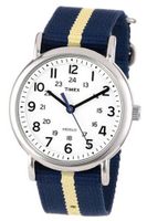 Timex Unisex T2P1429J "Weekender" with Navy and Tan Nylon Strap