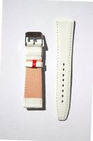 uToscana 14mm White Flat Genuine Leather band with German Design Red Keeper 