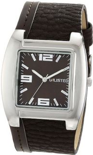 UNLISTED WATCHES UL5125 City Streets Silver Tonneau Brown Dial Brown Strap
