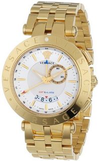 Versace 29G70D001 S070 V-Race Round Stainless Steel GMT Alarm Date